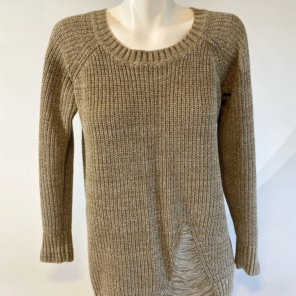 BCBGeneration Beige Cream 60% Cotton 40% Acrylic Crew Neck Pullover size XS
